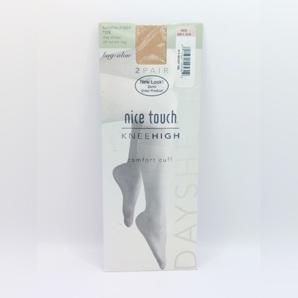 Vintage Nice Touch Knee High Sock Reinforced Toe Sheer Comfort